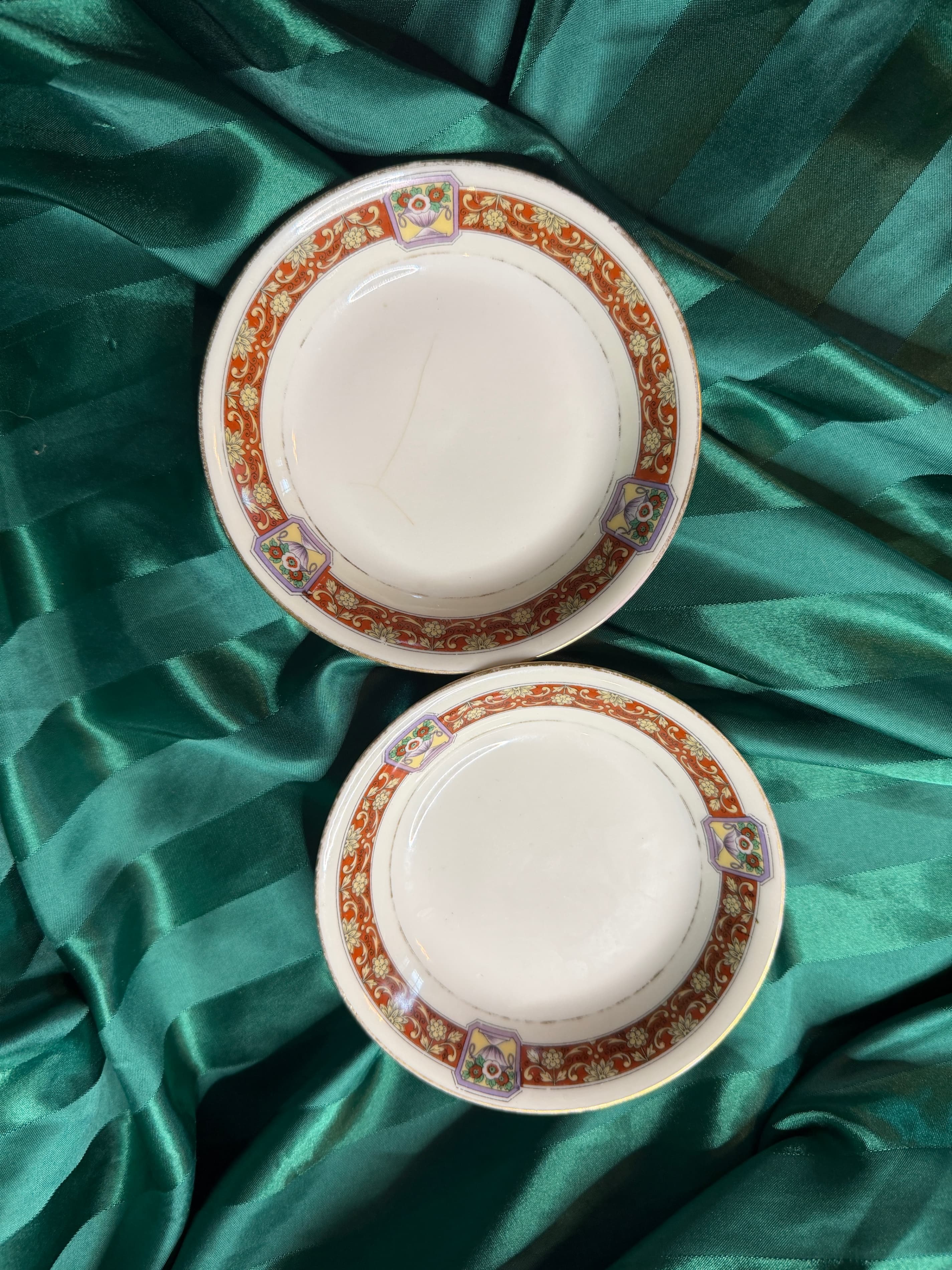 Pair Antique 1891 Limoges Lanternier Red Bowls Movie Prop Provenance NOLA - Thumbnail 6