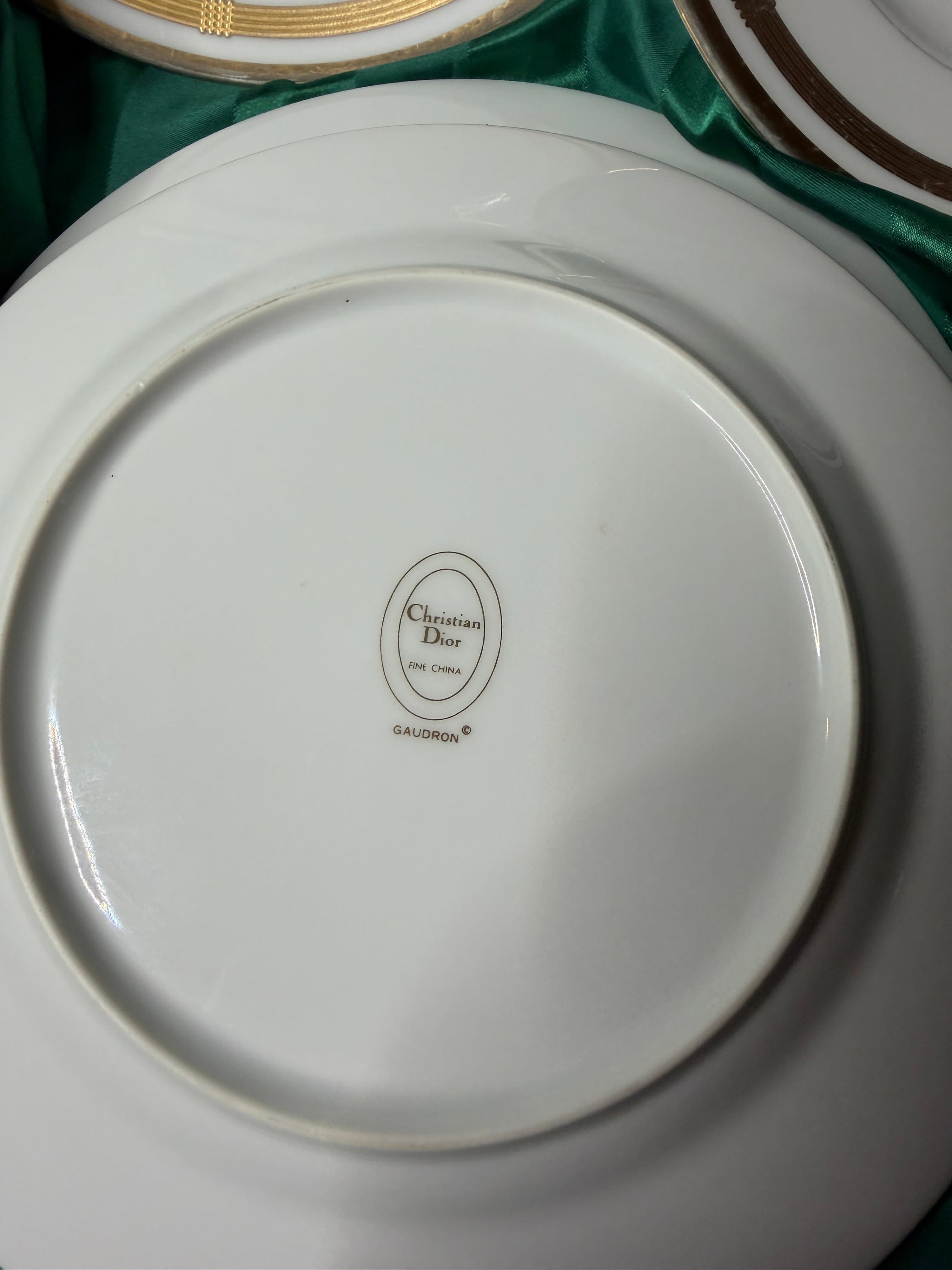 Vintage Christian Dior Gaudron White & 22K Gold Porcelain Salad Plates, Set of 4 - Thumbnail 2