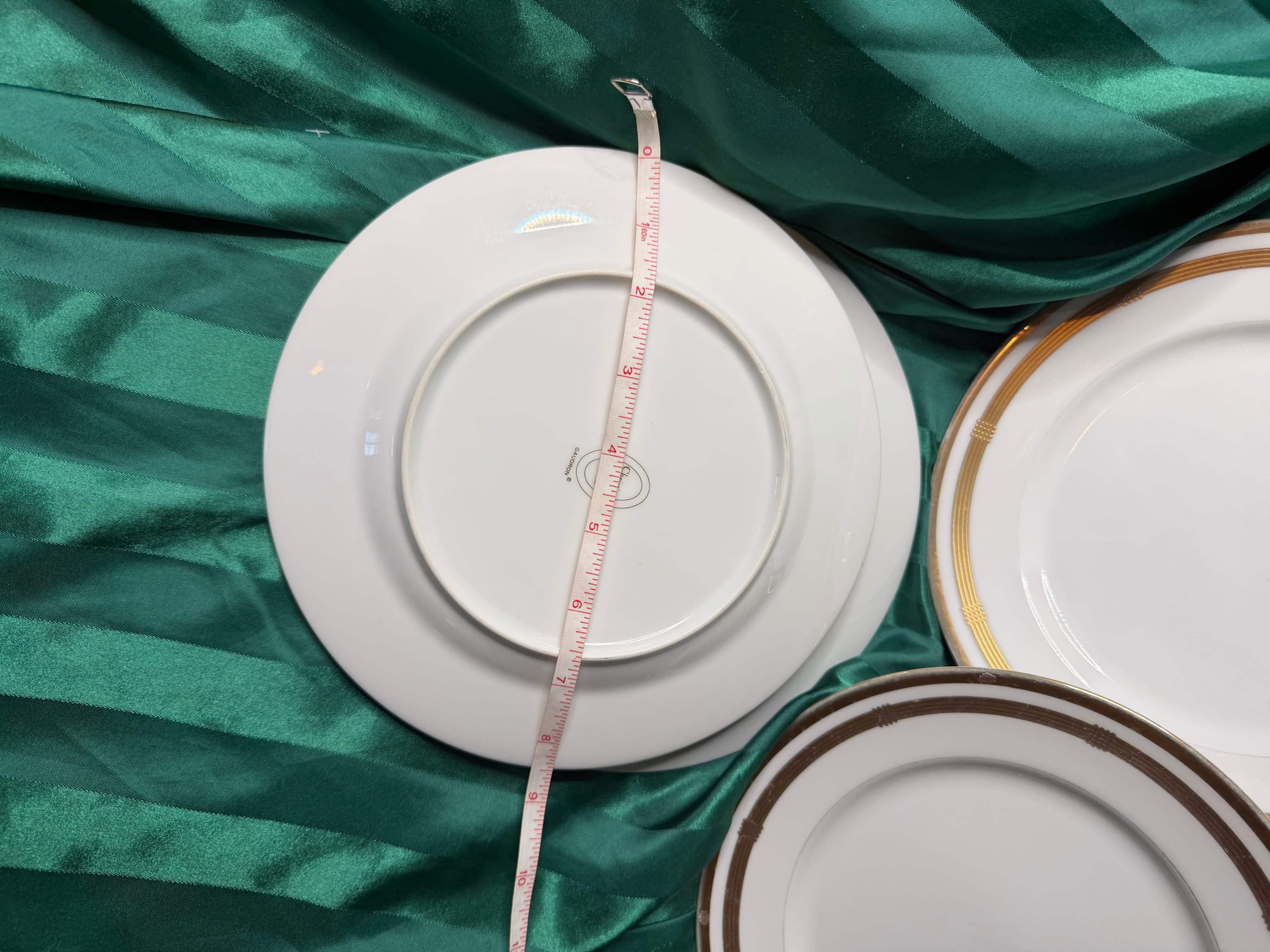 Vintage Christian Dior Gaudron White & 22K Gold Porcelain Salad Plates, Set of 4 - Thumbnail 4