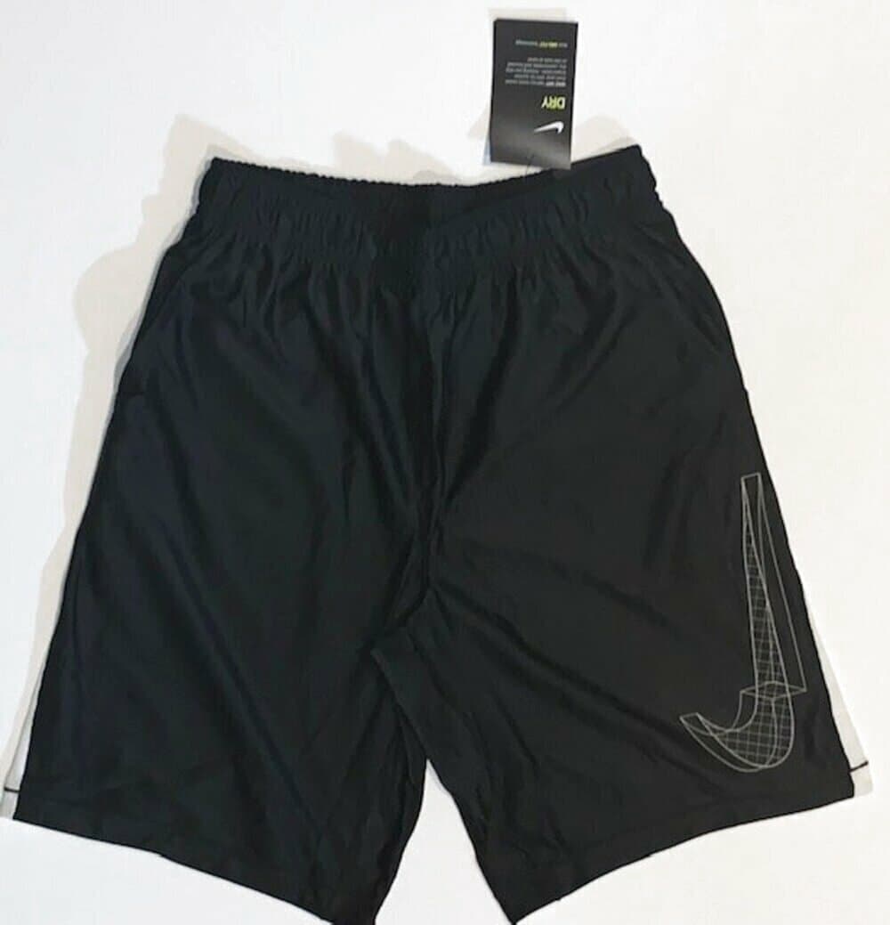 Nike Boy's Dri-Fit Graphic Athletic Training Shorts Black Large Medium - Thumbnail 5