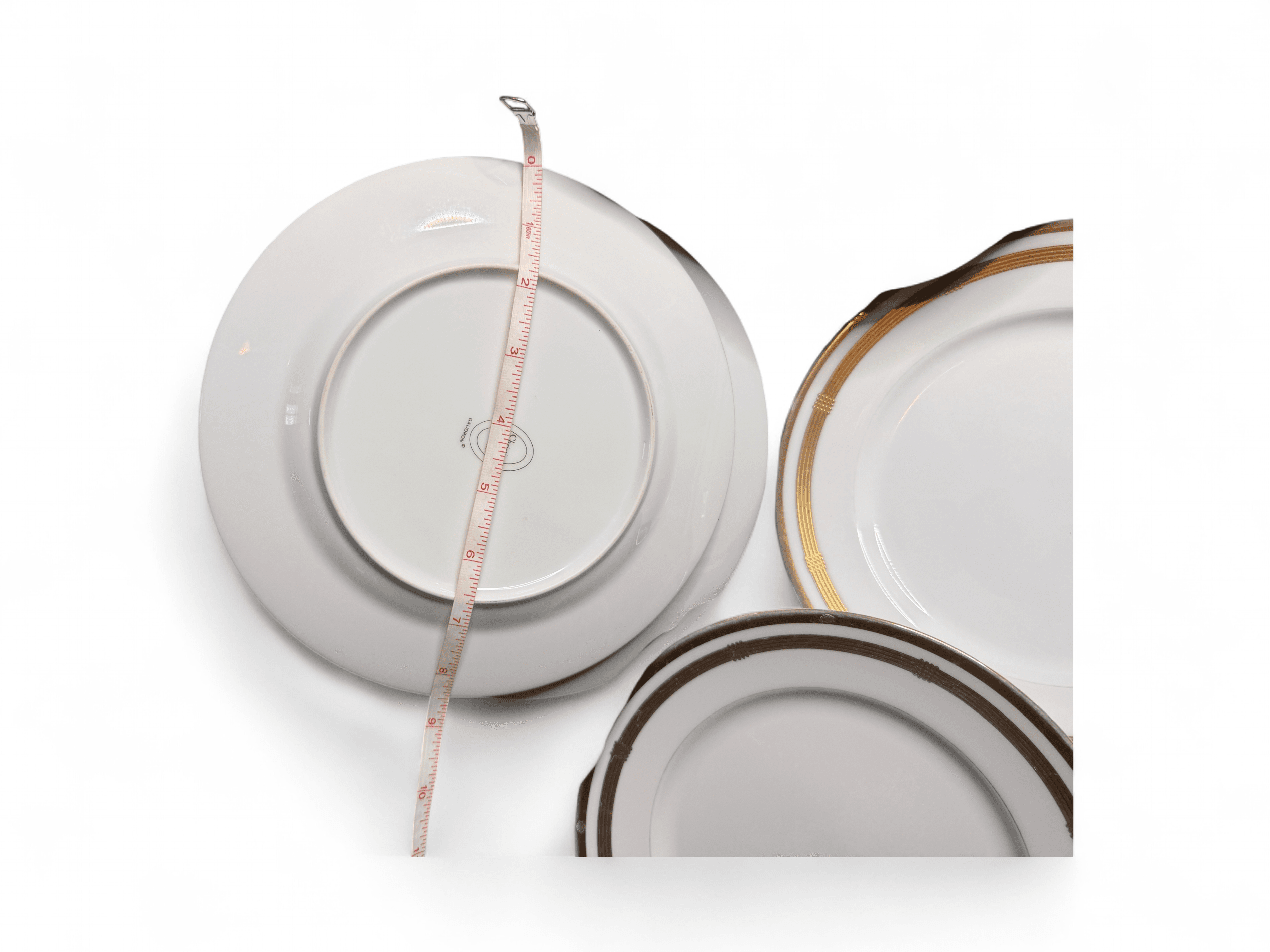 Vintage Christian Dior Gaudron White & 22K Gold Porcelain Salad Plates, Set of 4 - Thumbnail 6