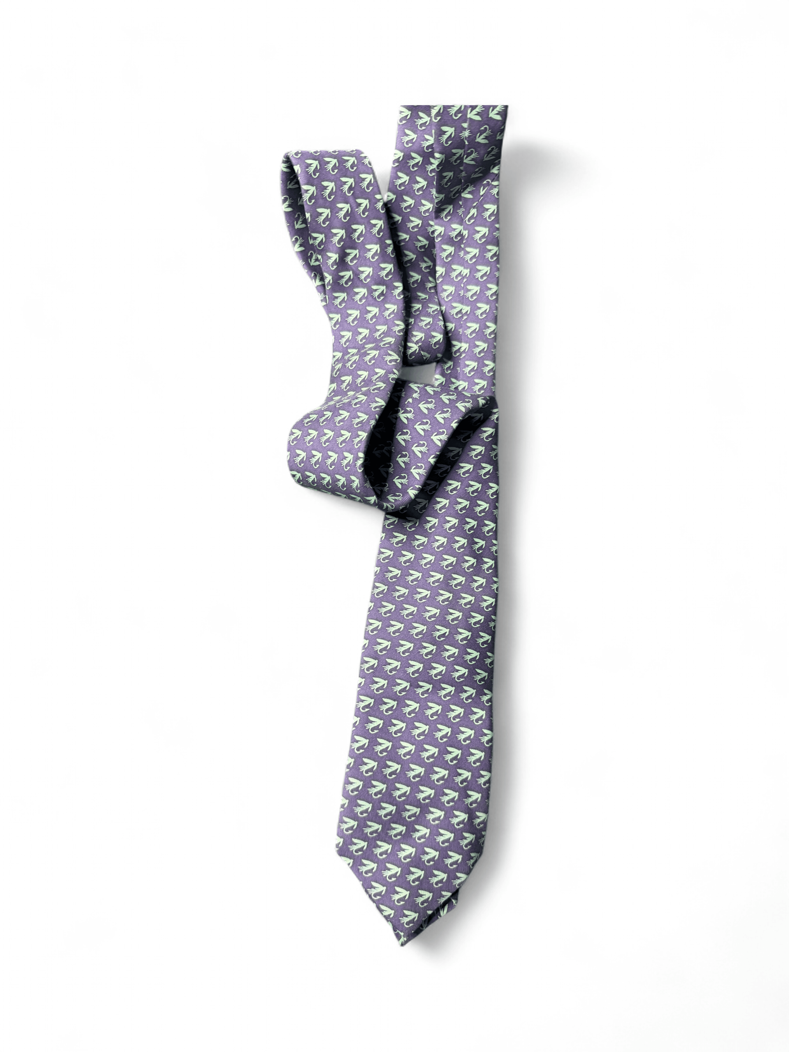 Pair Rare Vineyard Vines Custom Silk Swan Ties Shep & Ian Red Periwinkle Blue - Thumbnail 3