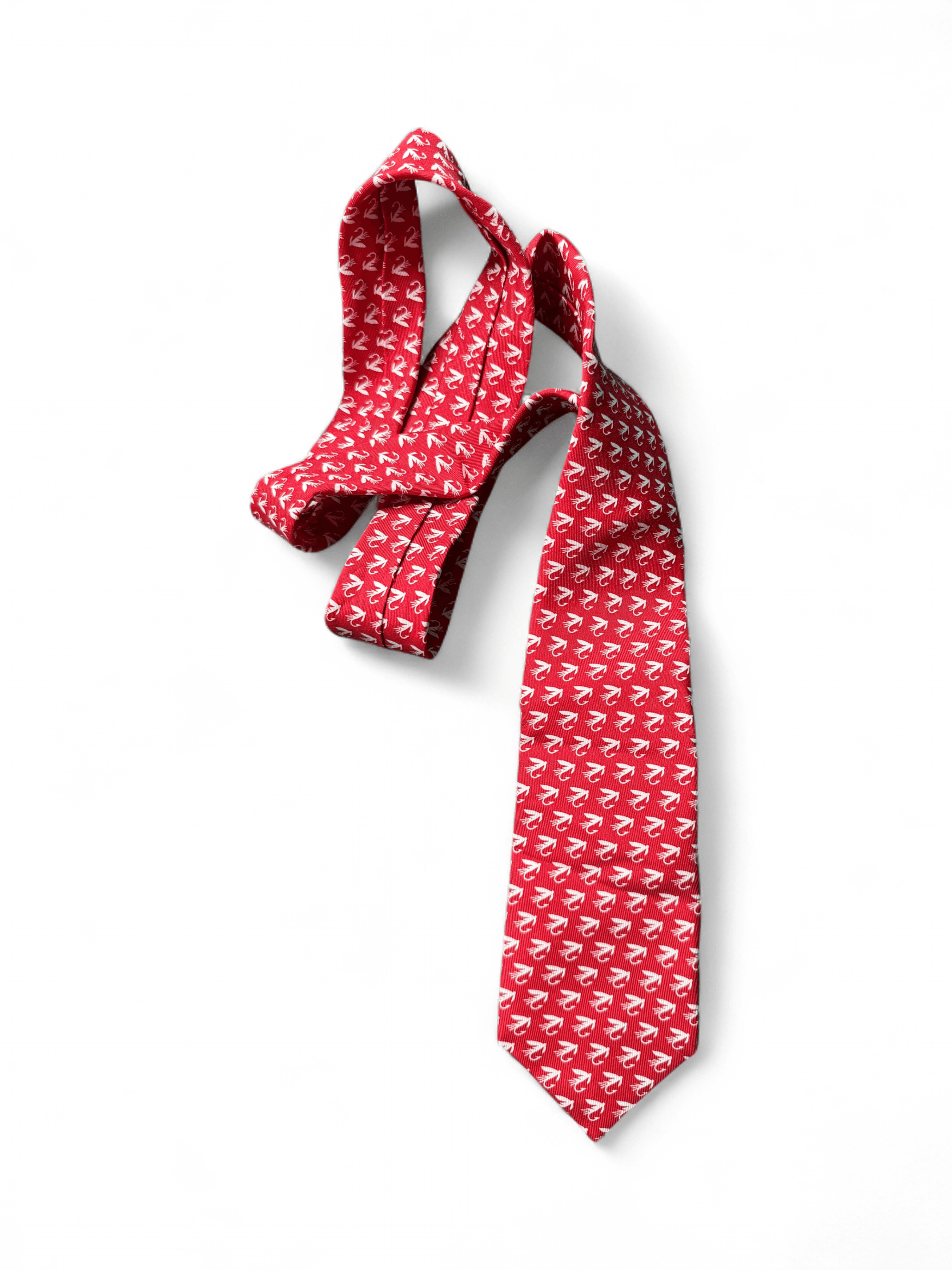 Pair Rare Vineyard Vines Custom Silk Swan Ties Shep & Ian Red Periwinkle Blue - Thumbnail 6