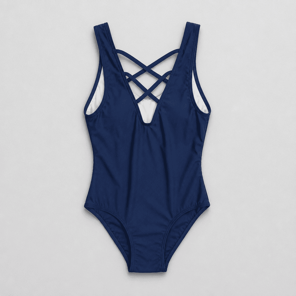 Tempt Me Women's Crisscross Back One-Piece Swimsuit - Navy XS - Thumbnail 2