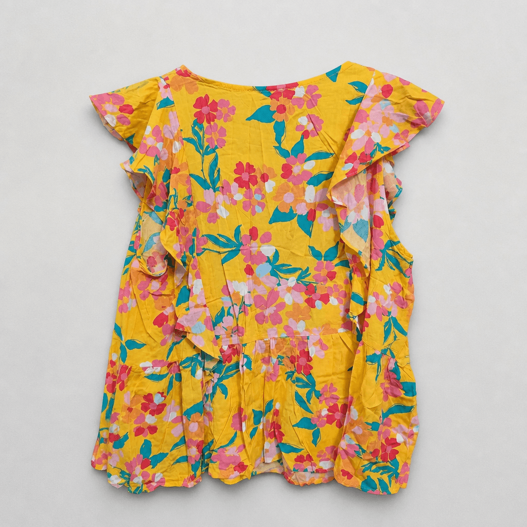 Wonder Nation Girls' Floral Ruffle Top