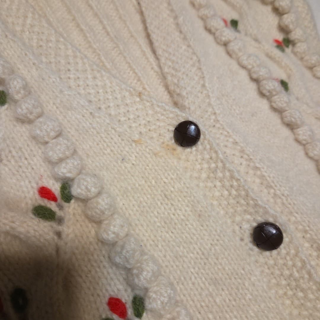 Vintage Knitted Pure Wool Cardigan By Blarney Woonlen Mills - Thumbnail 5