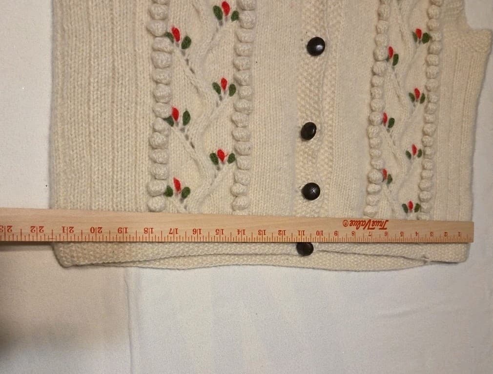 Vintage Knitted Pure Wool Cardigan By Blarney Woonlen Mills - Thumbnail 8