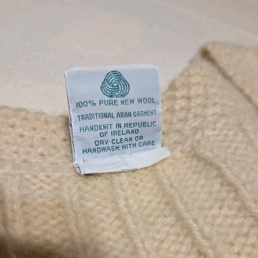 Vintage Knitted Pure Wool Cardigan By Blarney Woonlen Mills - Thumbnail 2