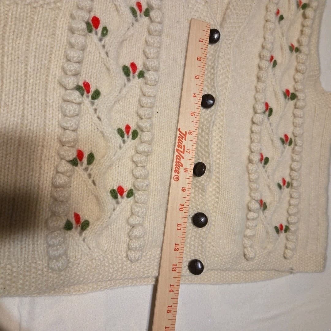 Vintage Knitted Pure Wool Cardigan By Blarney Woonlen Mills - Thumbnail 9