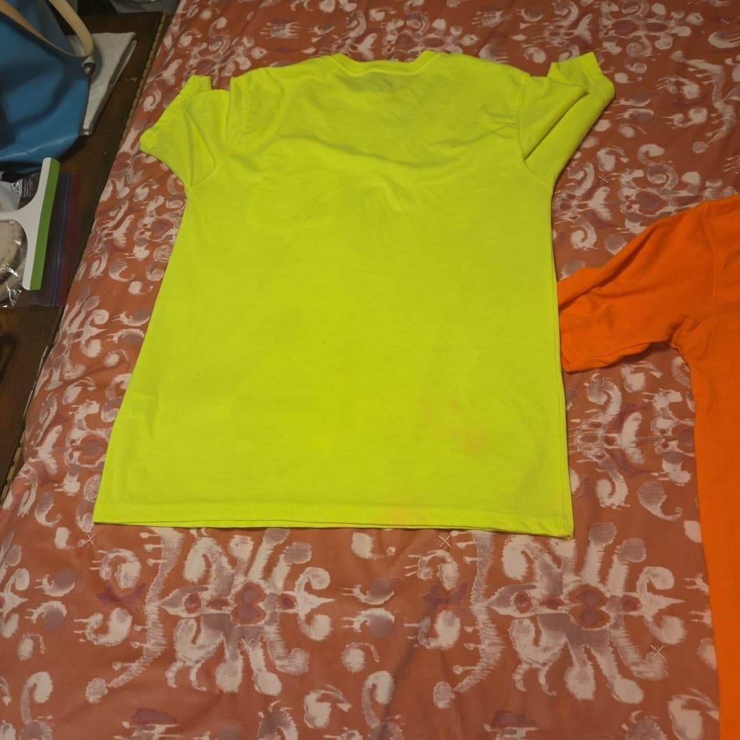 2 KEY MEN'S HI VIS YELLOW & ORANGE SAFETY T-SHIRTS Size MED - Thumbnail 5