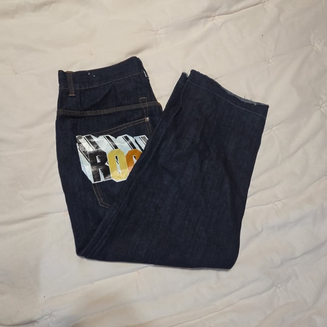 Rocawear Y2K Baggy Jeans 36 Dark Wash Skater Hip Hop VTG - Thumbnail 8