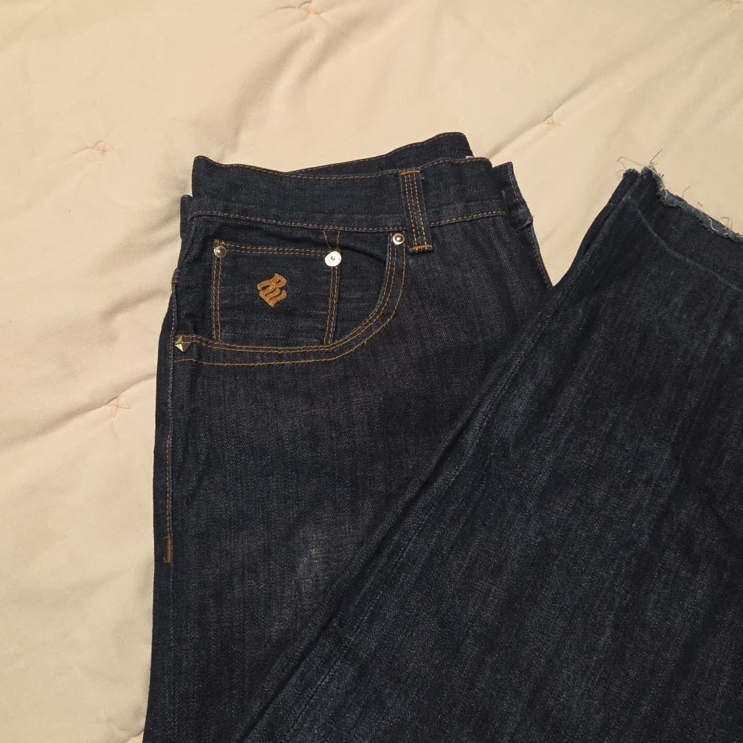 Rocawear Y2K Baggy Jeans 36 Dark Wash Skater Hip Hop VTG - Thumbnail 9