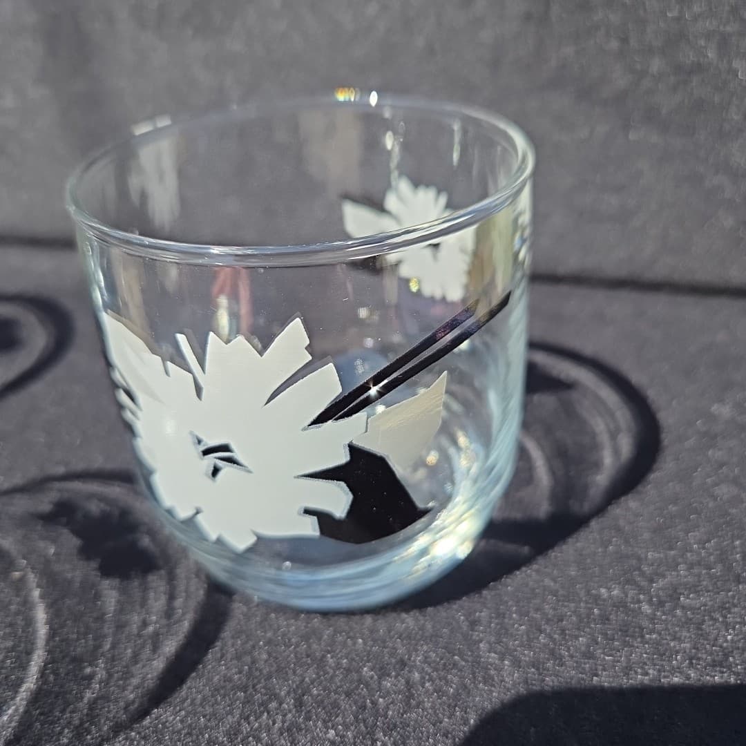 Vintage Mid Century Modern 1989 AHC Floral Set of 3 Glasses - Thumbnail 4