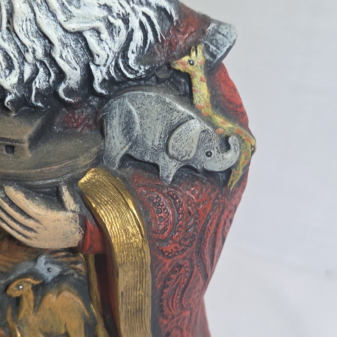 Hand Painted Ceramic Noah Figurine Ark Animals Santa Father Christmas 10" - Thumbnail 12