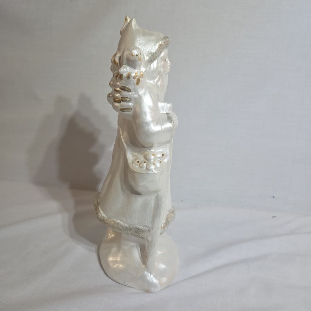 Vintage Ceramic Santa Claus Pearlized Figurine Christmas Tree Holiday Decor - Thumbnail 5