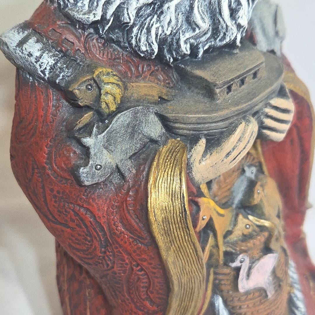 Hand Painted Ceramic Noah Figurine Ark Animals Santa Father Christmas 10" - Thumbnail 13