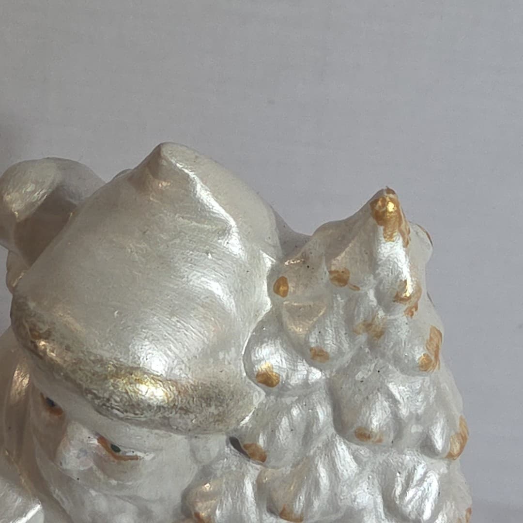 Vintage Ceramic Santa Claus Pearlized Figurine Christmas Tree Holiday Decor - Thumbnail 14