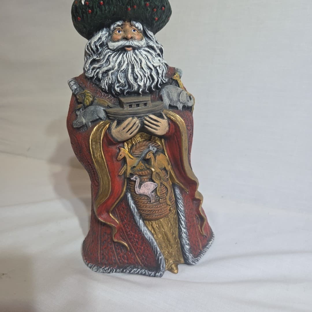 Hand Painted Ceramic Noah Figurine Ark Animals Santa Father Christmas 10" - Thumbnail 8