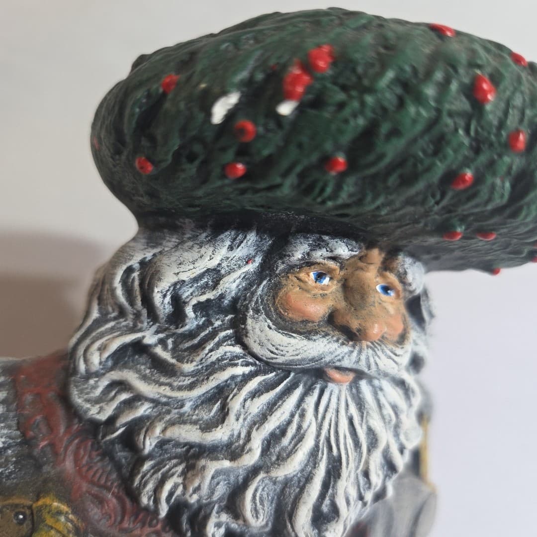Hand Painted Ceramic Noah Figurine Ark Animals Santa Father Christmas 10" - Thumbnail 2