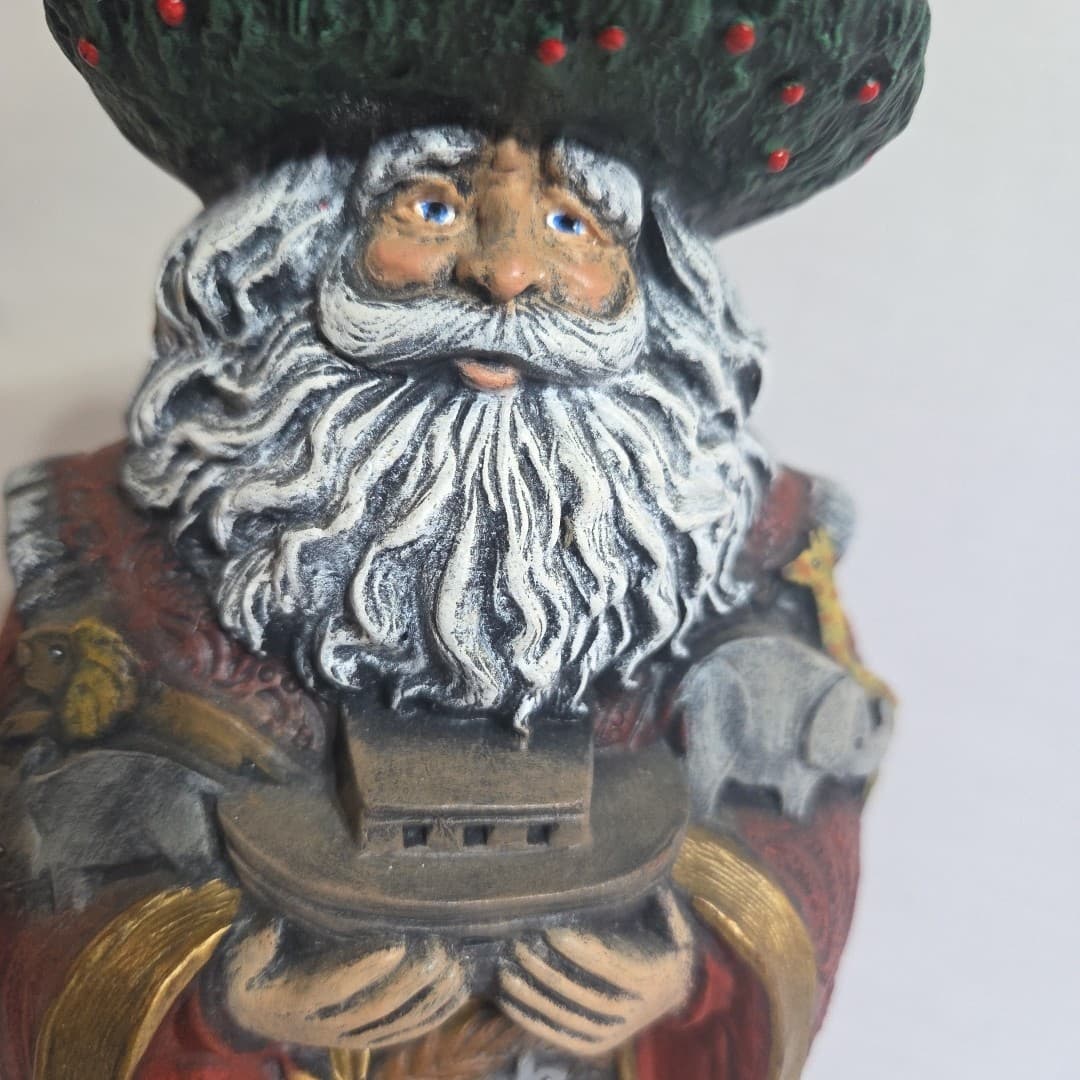 Hand Painted Ceramic Noah Figurine Ark Animals Santa Father Christmas 10" - Thumbnail 3