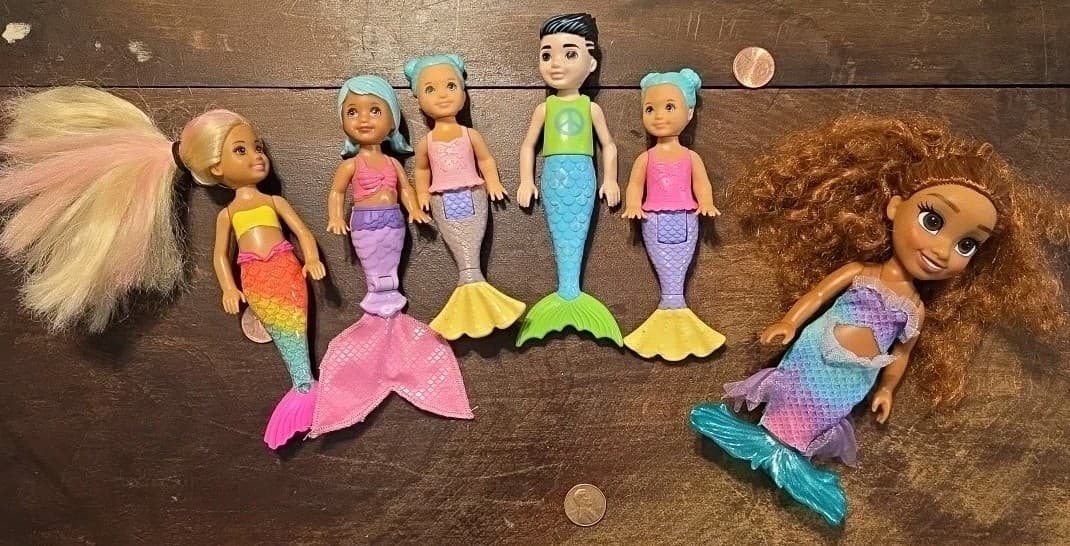 Lot Of Mermaid Dolls Barbie Mattel Disney's Arial Total Assorted
