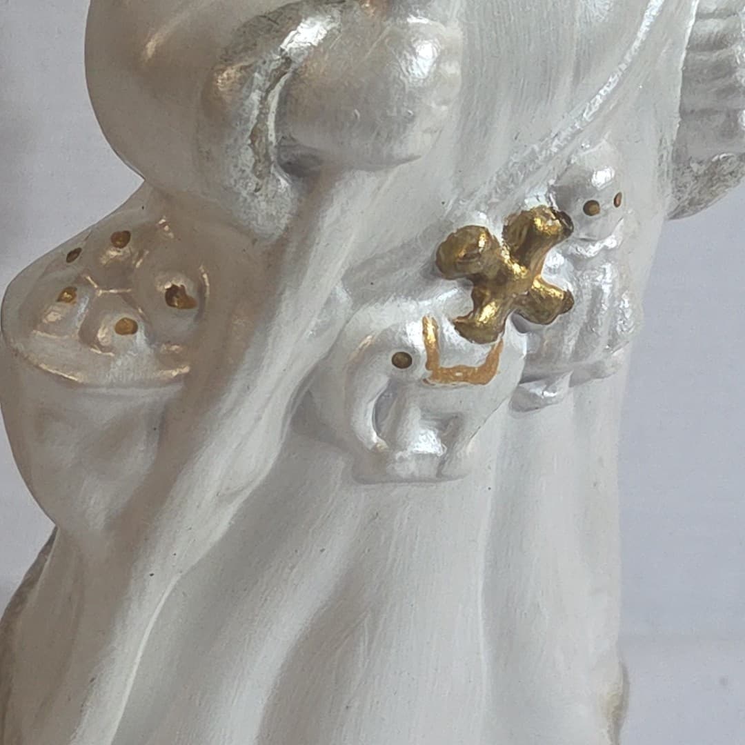 Vintage Ceramic Santa Claus Pearlized Figurine Christmas Tree Holiday Decor - Thumbnail 10