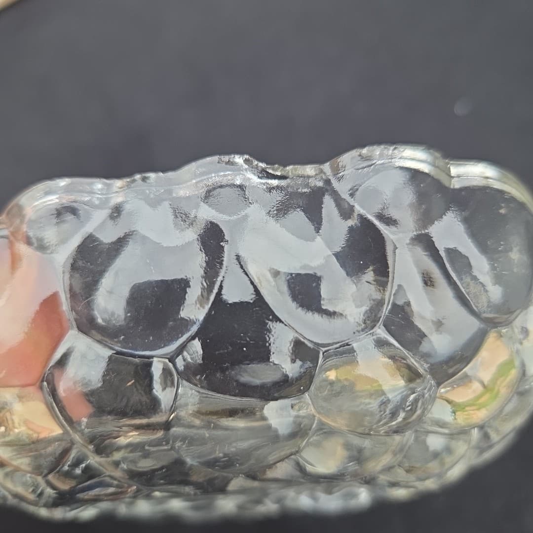 Vintage Federal Clear Pressed Glass Grape Dish 7" Relish Candy Nuts - Thumbnail 7