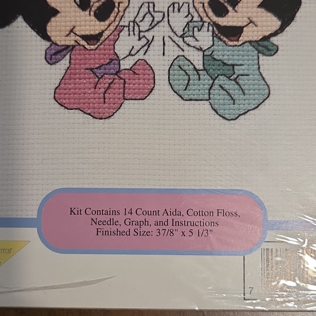 Disney Babies Cross Stitch Kit 32005 Patty Cake Minnie & Mickey 4x5 Sealed - Thumbnail 2