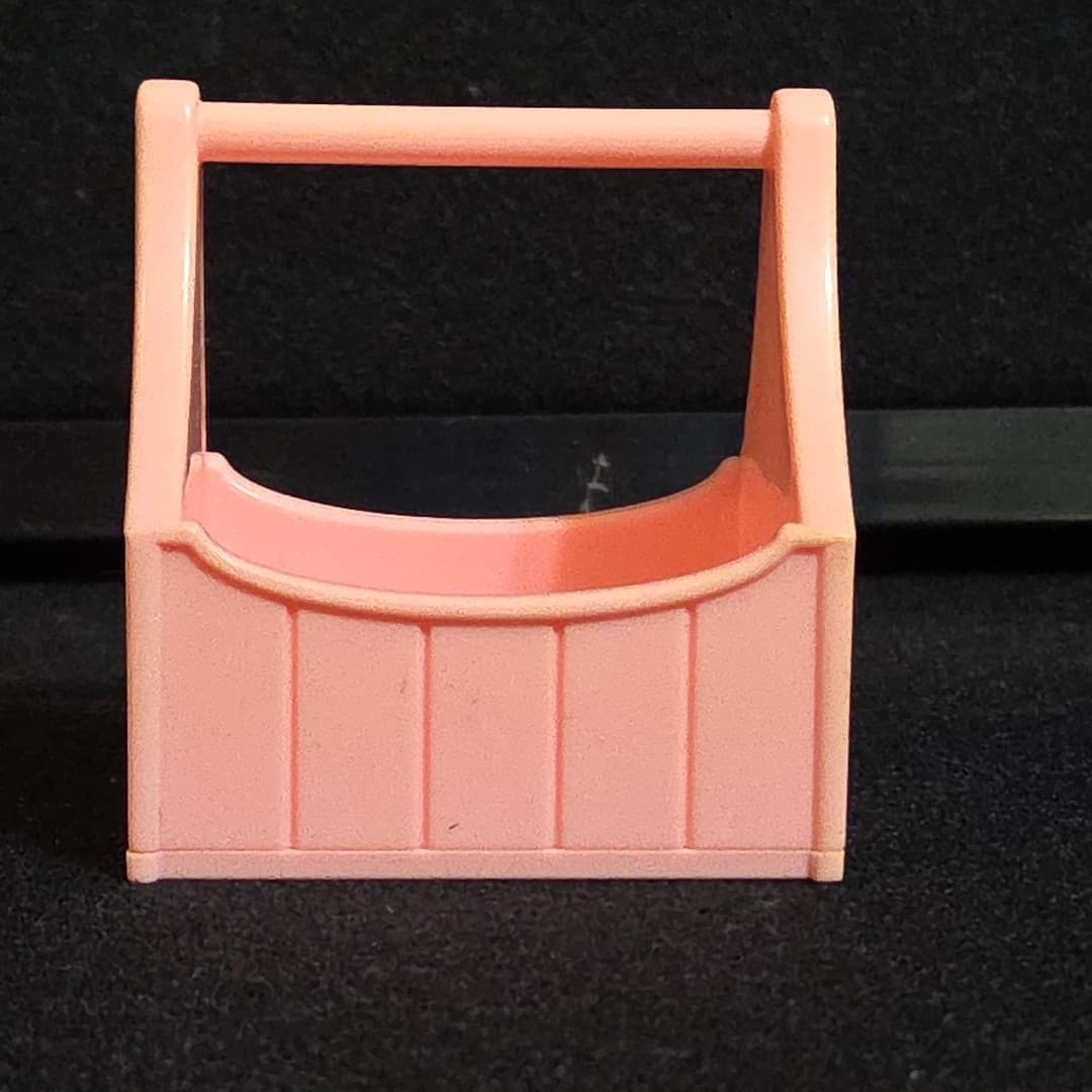 Playskool Dollhouse Plastic Pink Caddy /Tool Box Rare Dollhouse accessories - Thumbnail 2