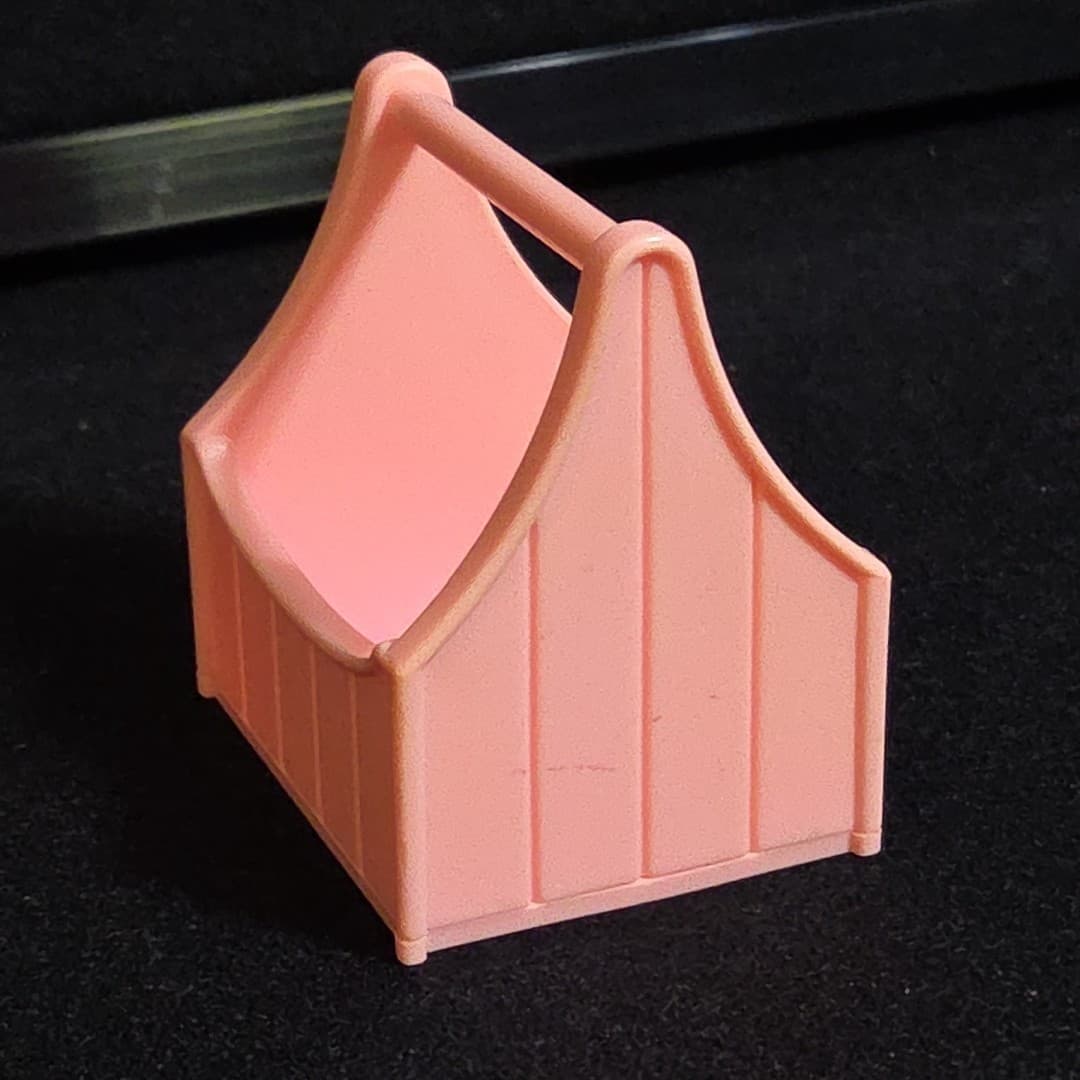 Playskool Dollhouse Plastic Pink Caddy /Tool Box Rare Dollhouse accessories - Thumbnail 3