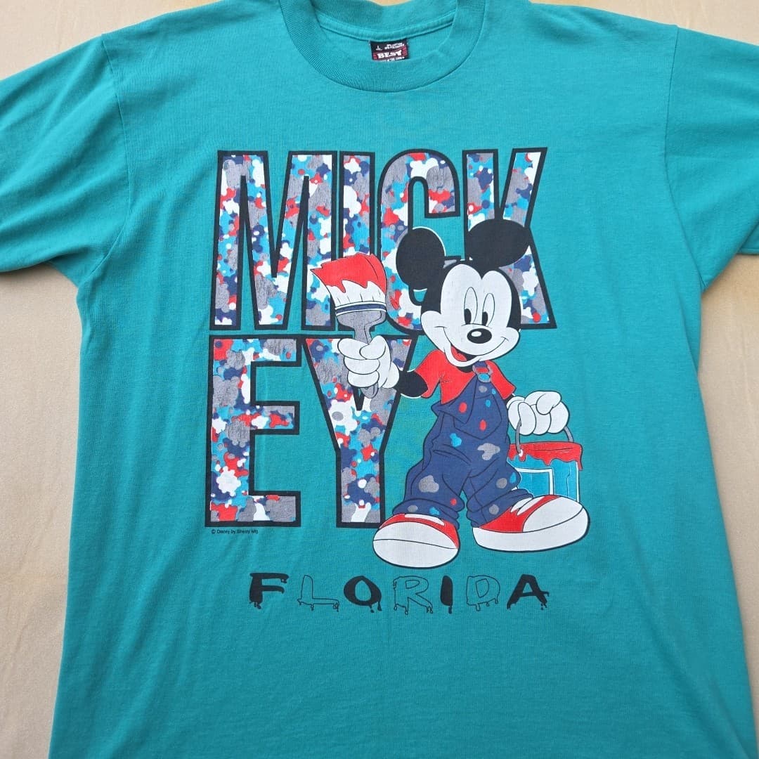 Vintage 90s Walt Disney World Florida Mickey T Shirt Mens XL - Thumbnail 2