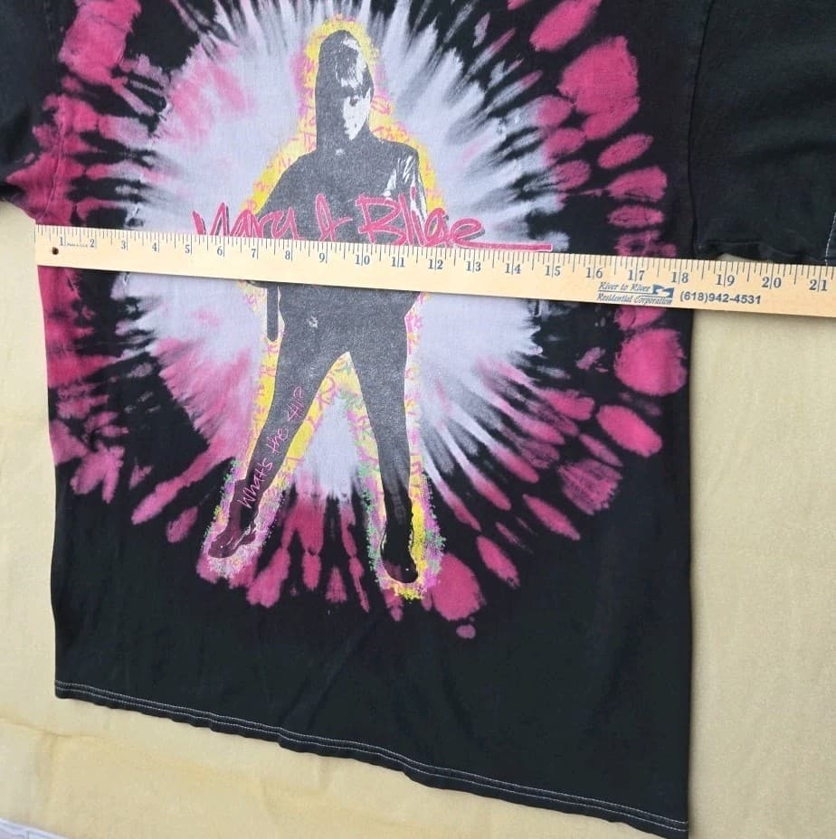 Mary J Blige Tie-Dye T-shirt Black - Measurements Listed - Thumbnail 5