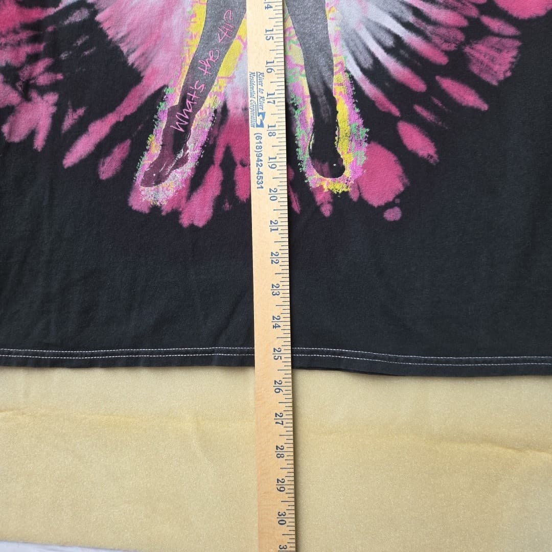 Mary J Blige Tie-Dye T-shirt Black - Measurements Listed - Thumbnail 6