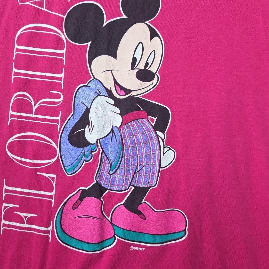 Vintage 90s Walt Disney Tourist Shirt Mickey Mouse Mens Size Large Made USA - Thumbnail 3