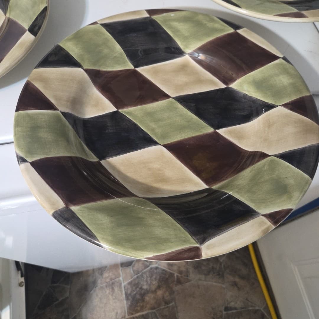 Tabletops Unlimited Set Of 4-12.75" Pasta Plates Hand Painted Collection - Thumbnail 7