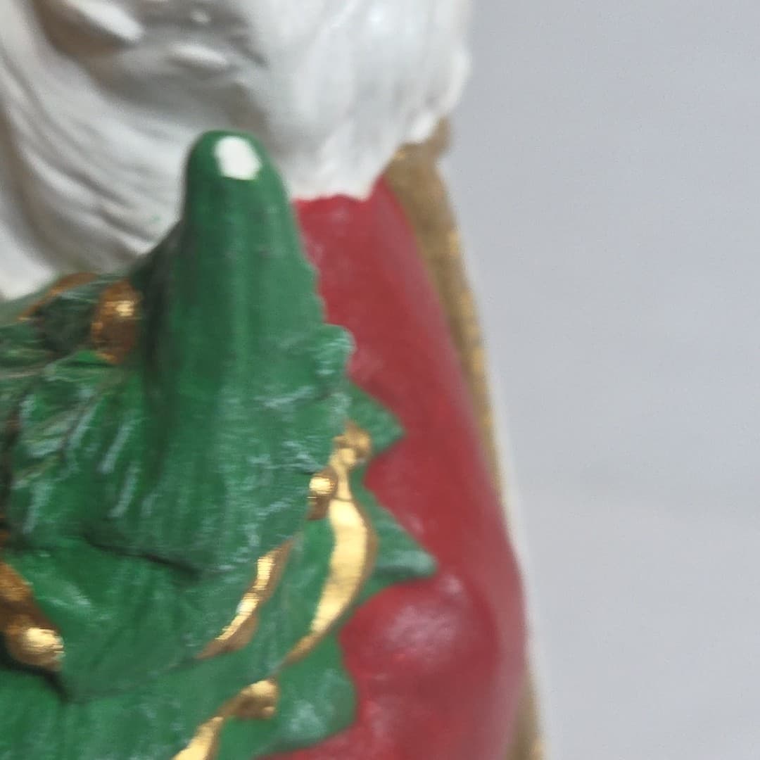 Vintage Ceramic Saint Nicholas Holding Lantern and Tree - Thumbnail 8