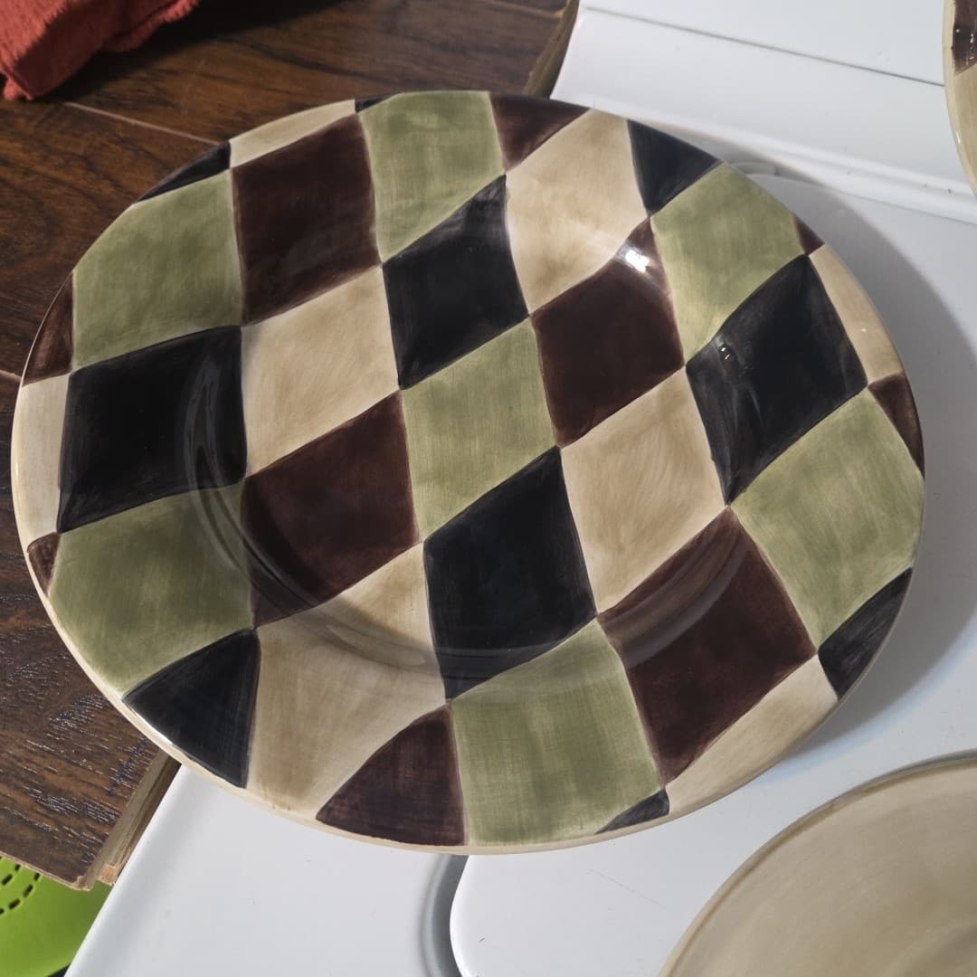 Tabletops Unlimited Set Of 4-12.75" Pasta Plates Hand Painted Collection - Thumbnail 6