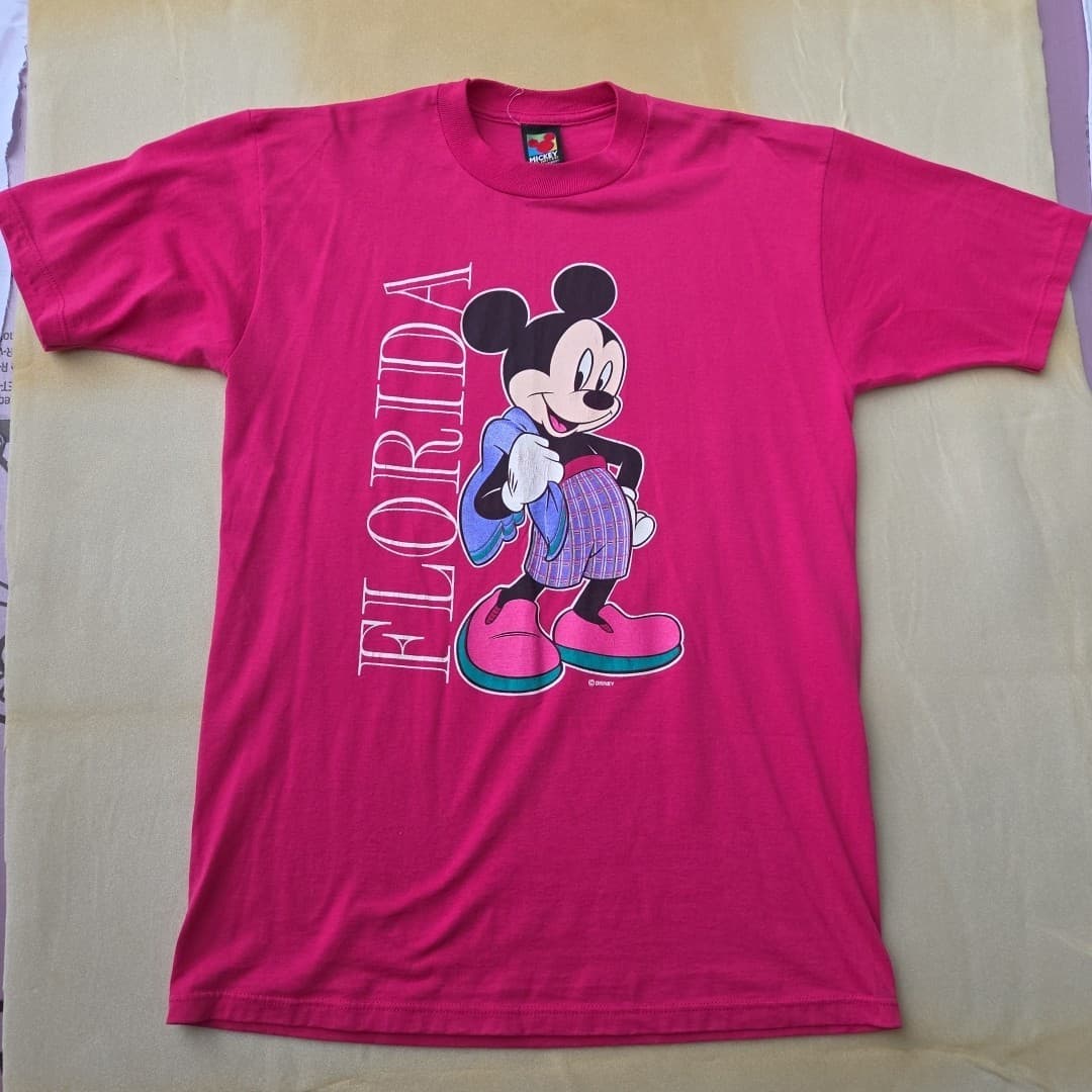 Vintage 90s Walt Disney Tourist Shirt Mickey Mouse Mens Size Large Made USA - Thumbnail 2
