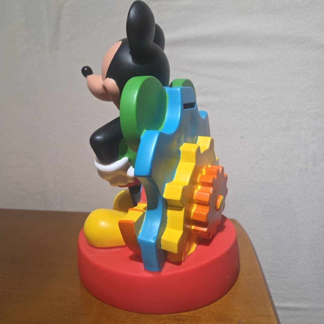 Mickey Mouse Plastic Coin Bank 10" Includes Stopper Vintage - Thumbnail 3