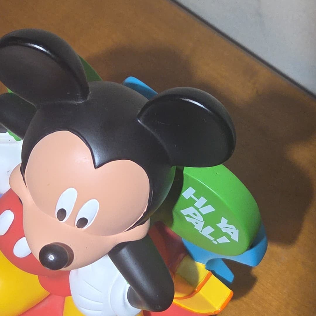 Mickey Mouse Plastic Coin Bank 10" Includes Stopper Vintage - Thumbnail 10