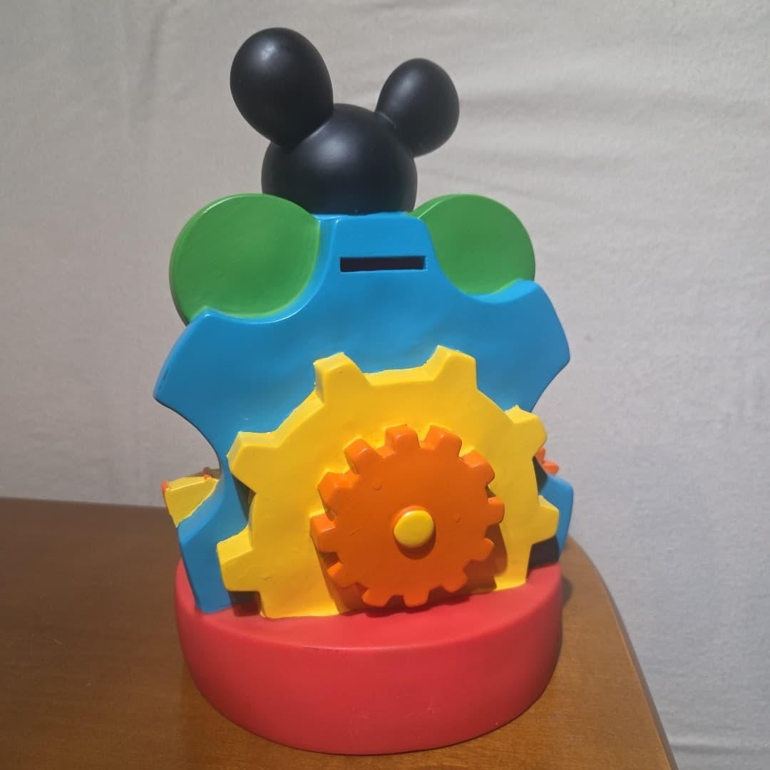 Mickey Mouse Plastic Coin Bank 10" Includes Stopper Vintage - Thumbnail 4