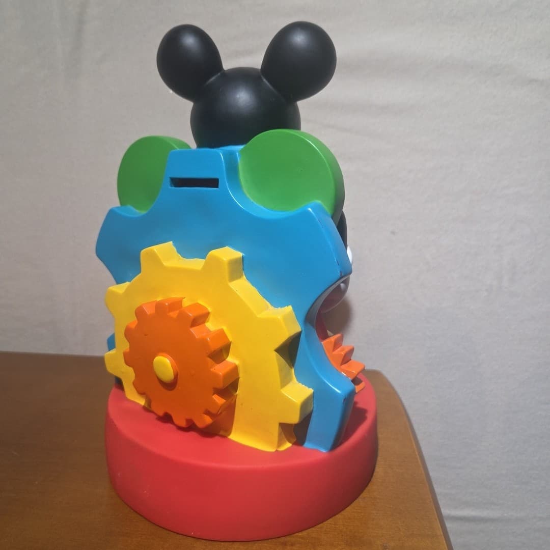 Mickey Mouse Plastic Coin Bank 10" Includes Stopper Vintage - Thumbnail 5