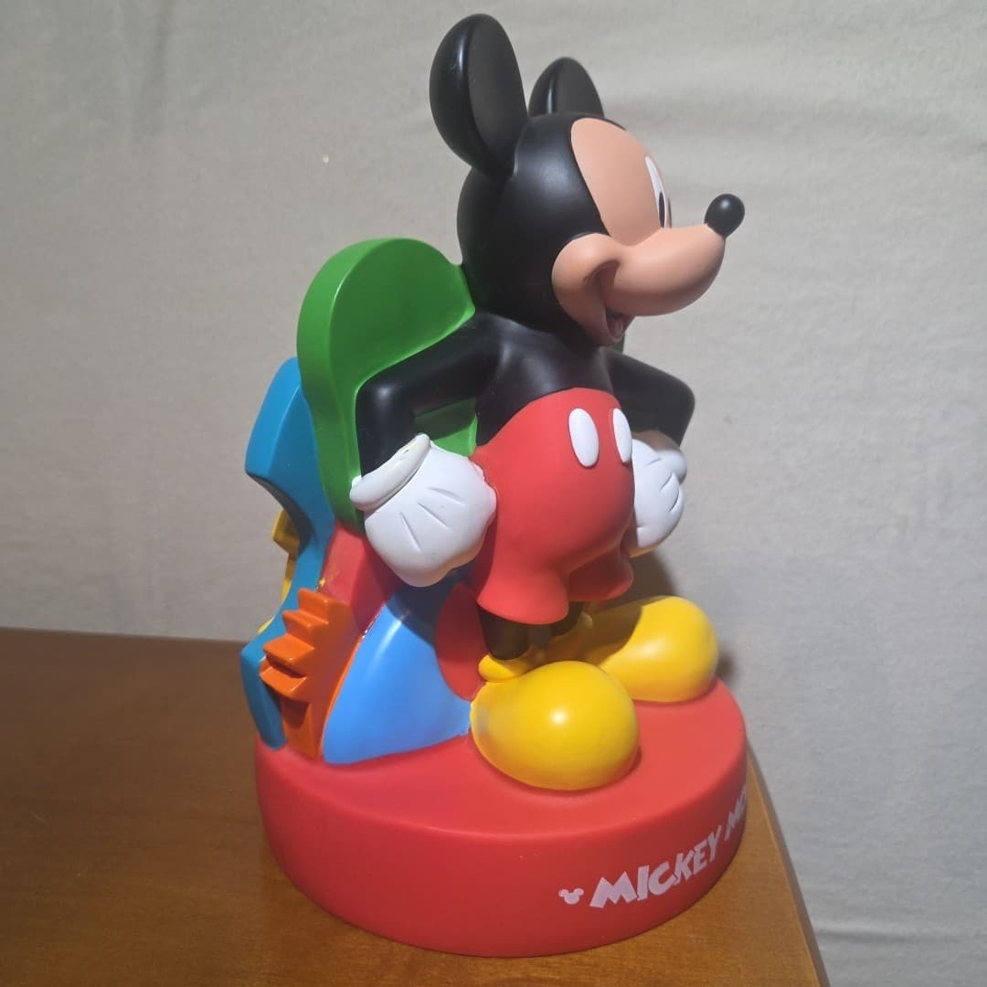 Mickey Mouse Plastic Coin Bank 10" Includes Stopper Vintage - Thumbnail 7