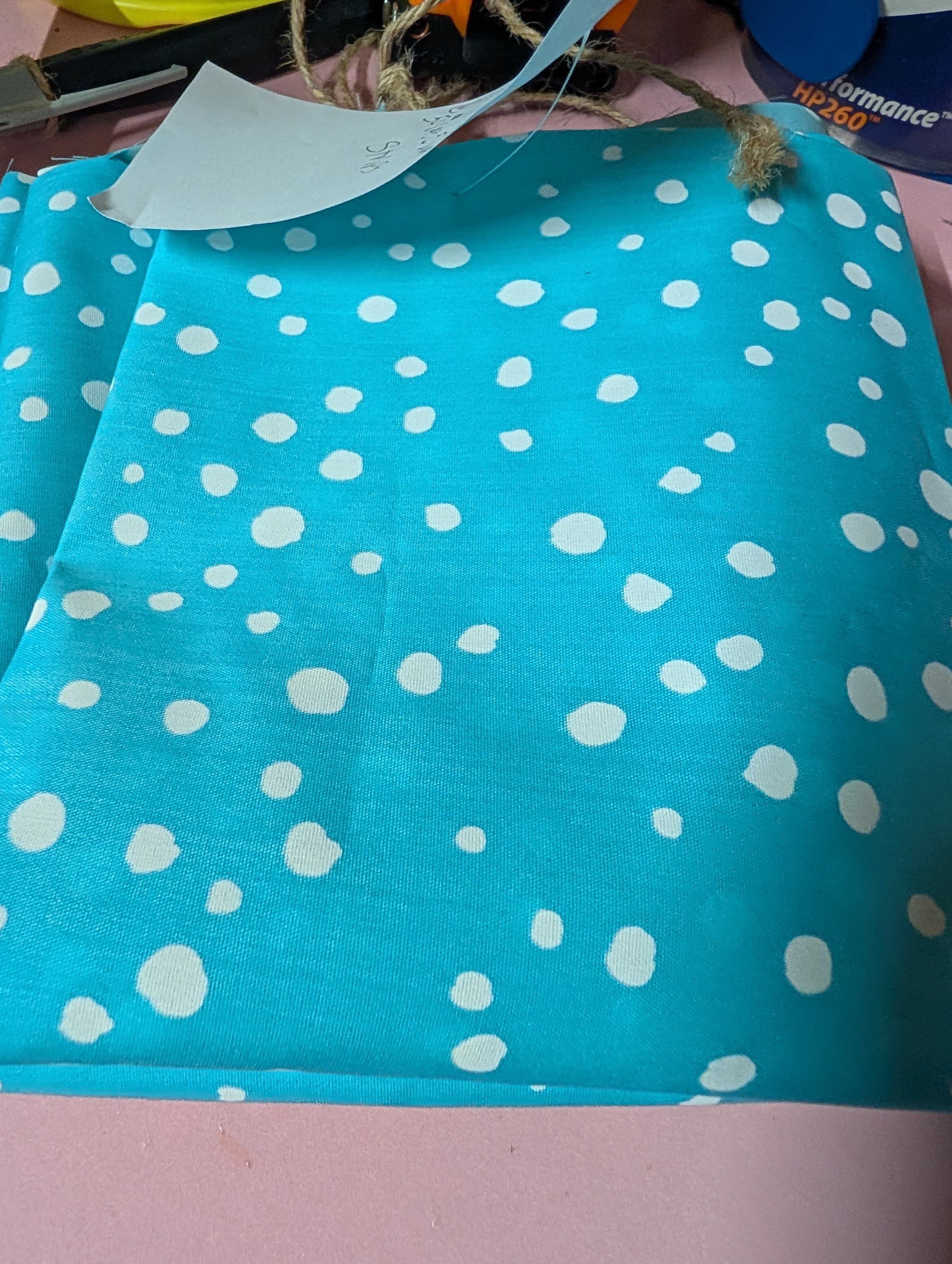 Polka Dot Blue Fabric Bundle 1.5 Yards + Strips - Thumbnail 2
