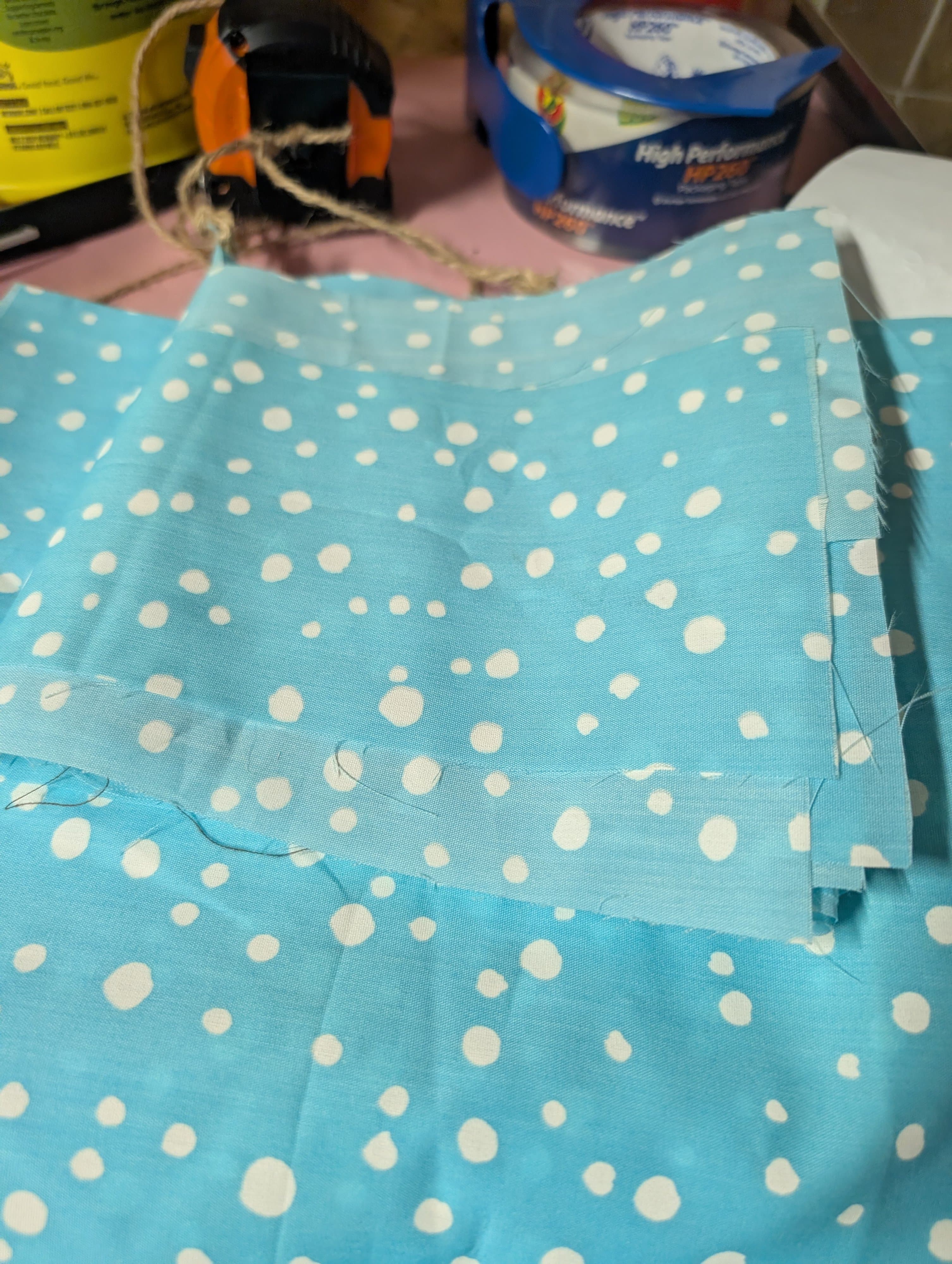 Polka Dot Blue Fabric Bundle 1.5 Yards + Strips - Thumbnail 3