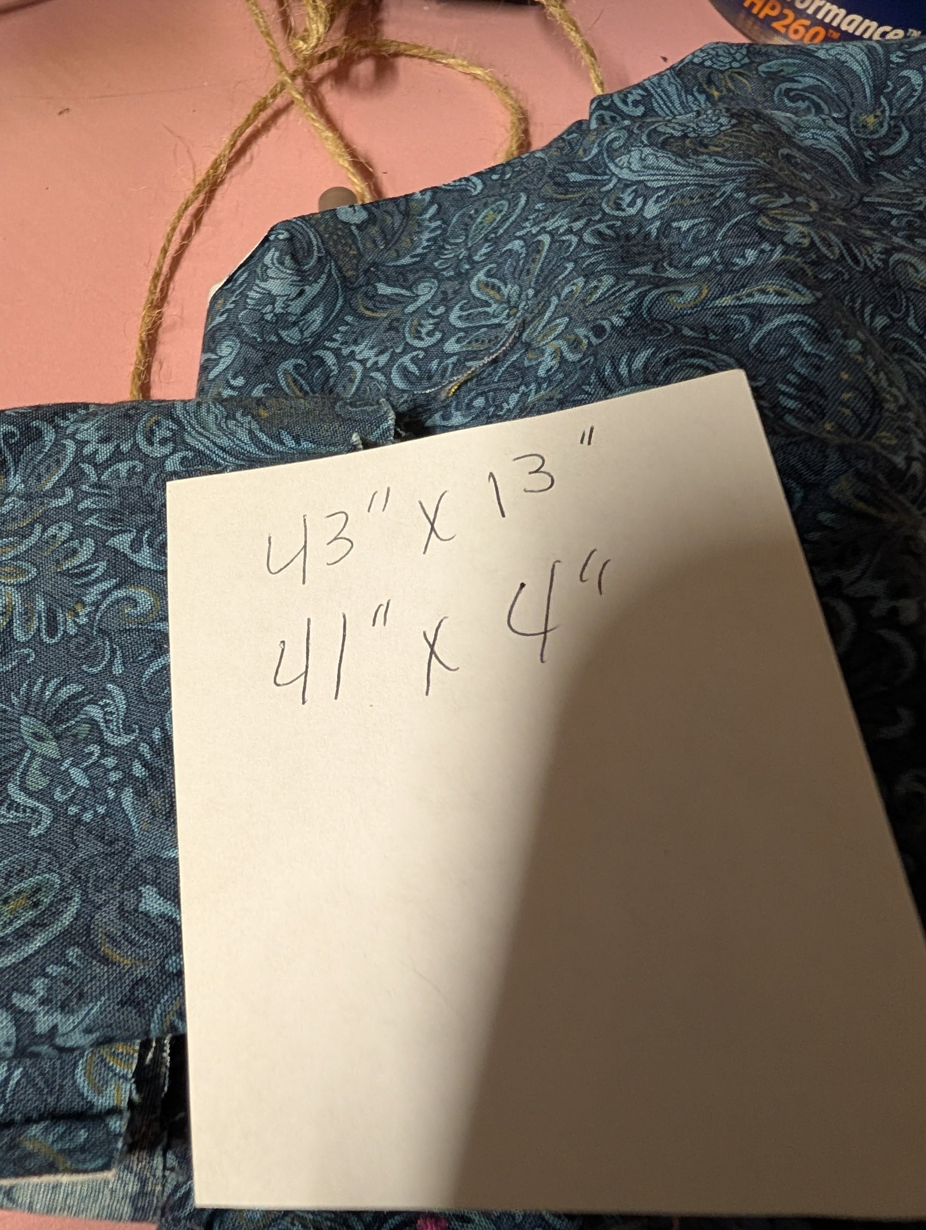 Blue Paisley Fabric with Measurements - Thumbnail 2