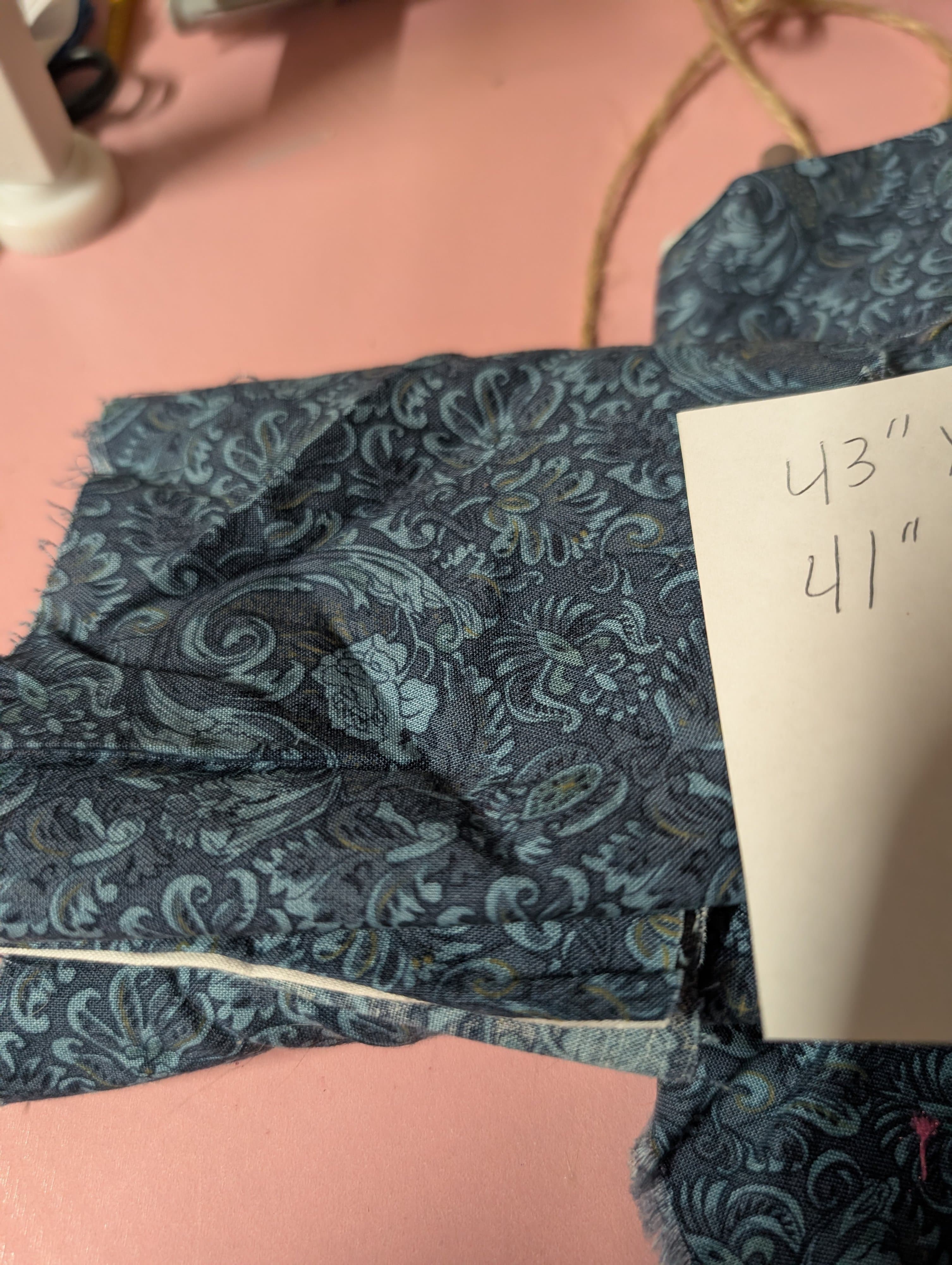 Blue Paisley Fabric with Measurements - Thumbnail 4