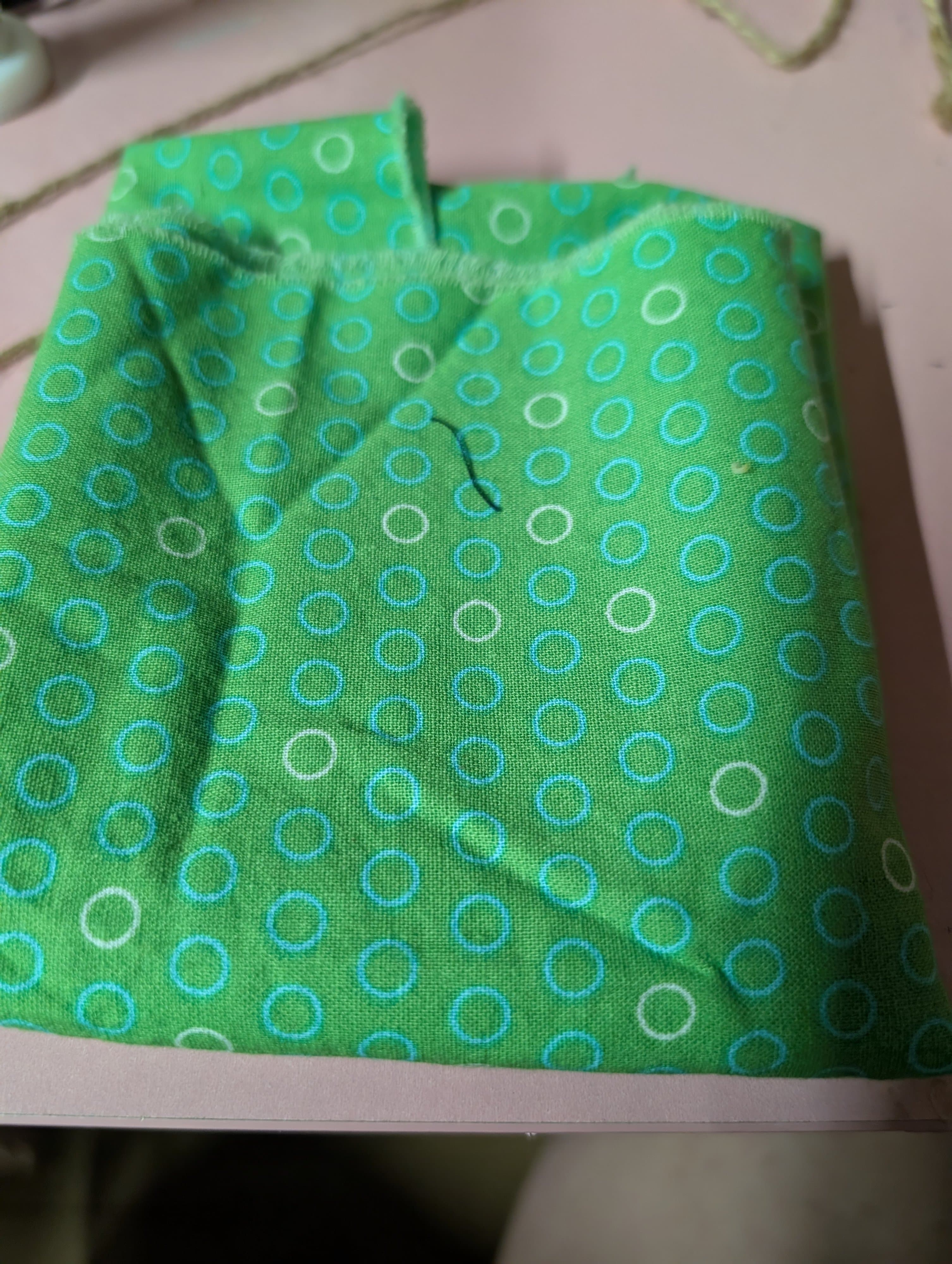Green Polka Dot Fabric 24x18 Inches - Thumbnail 3