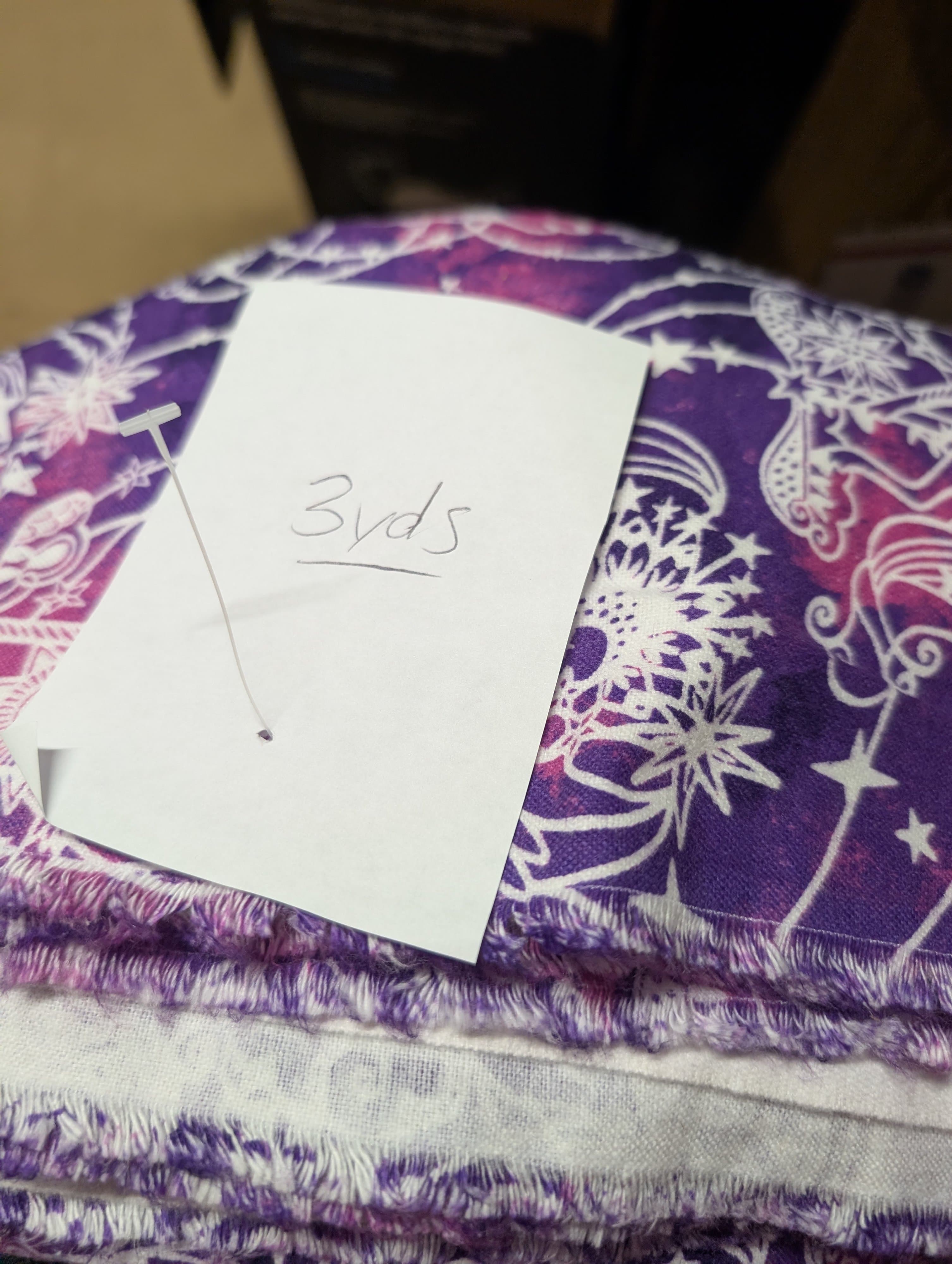Purple and White Celestial Pattern baby flannel Fabric 3yard - Thumbnail 4