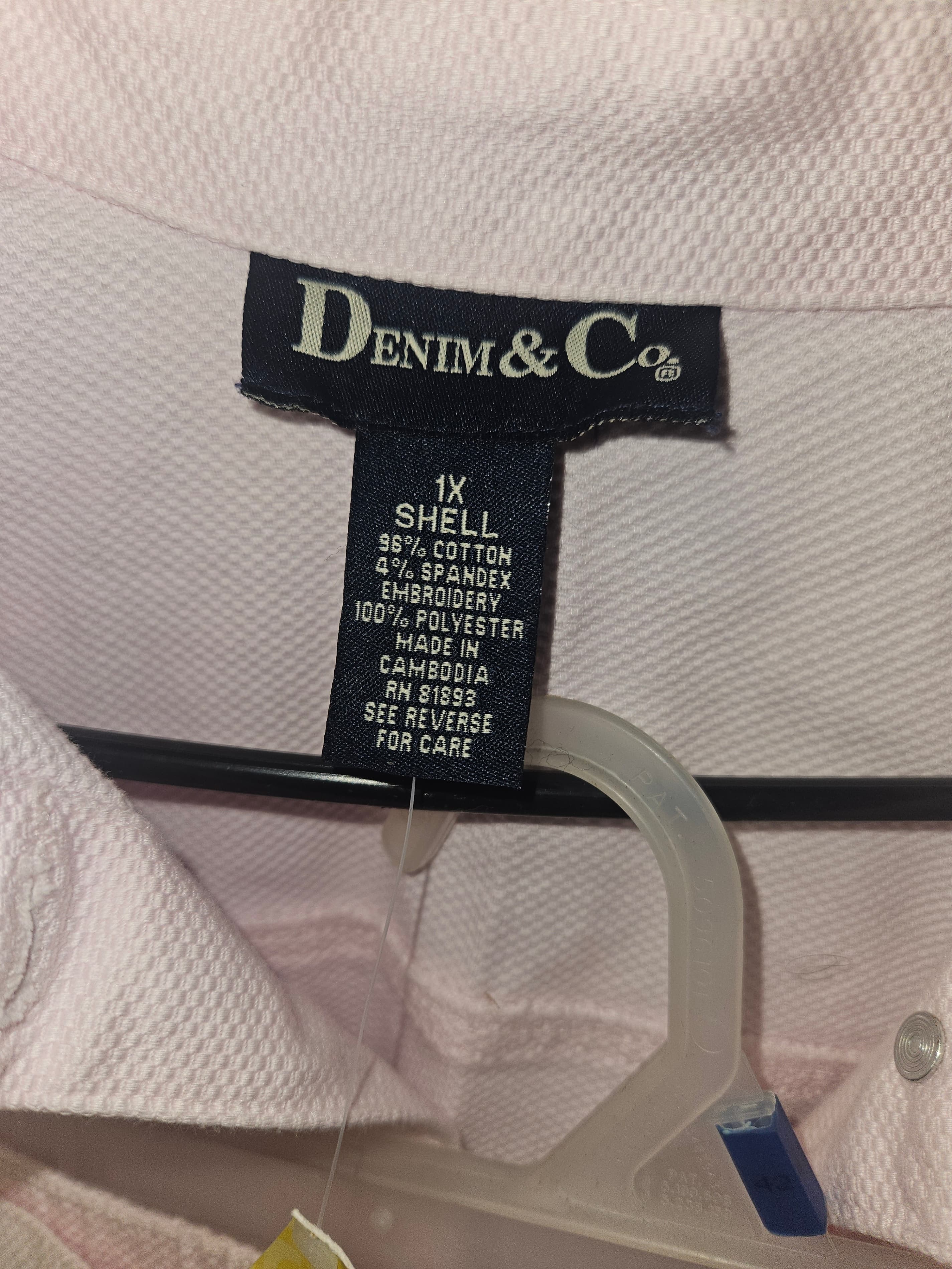 Denim & Co. Pink Floral Embroidered 2-Piece Set Size XL - Thumbnail 2
